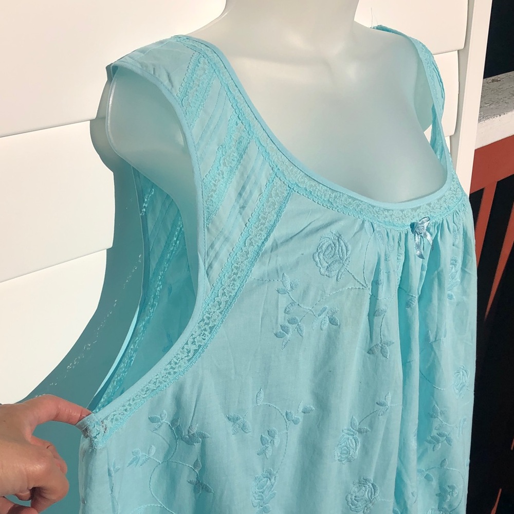 NWT Charter Club Aqua Sleeveless Chemise - Picture 4 of 9